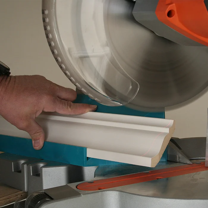 Cut-N-Crown jig system by Outlaw Tool Co. for accurate crown molding cuts.